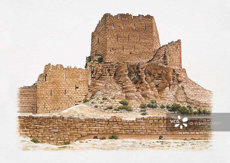 约旦卡拉克城堡艺术作品图片素材