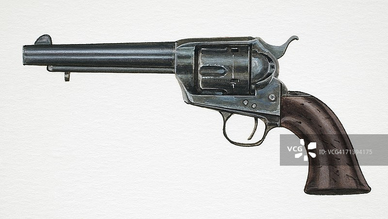 柯尔特45手枪插画图片素材