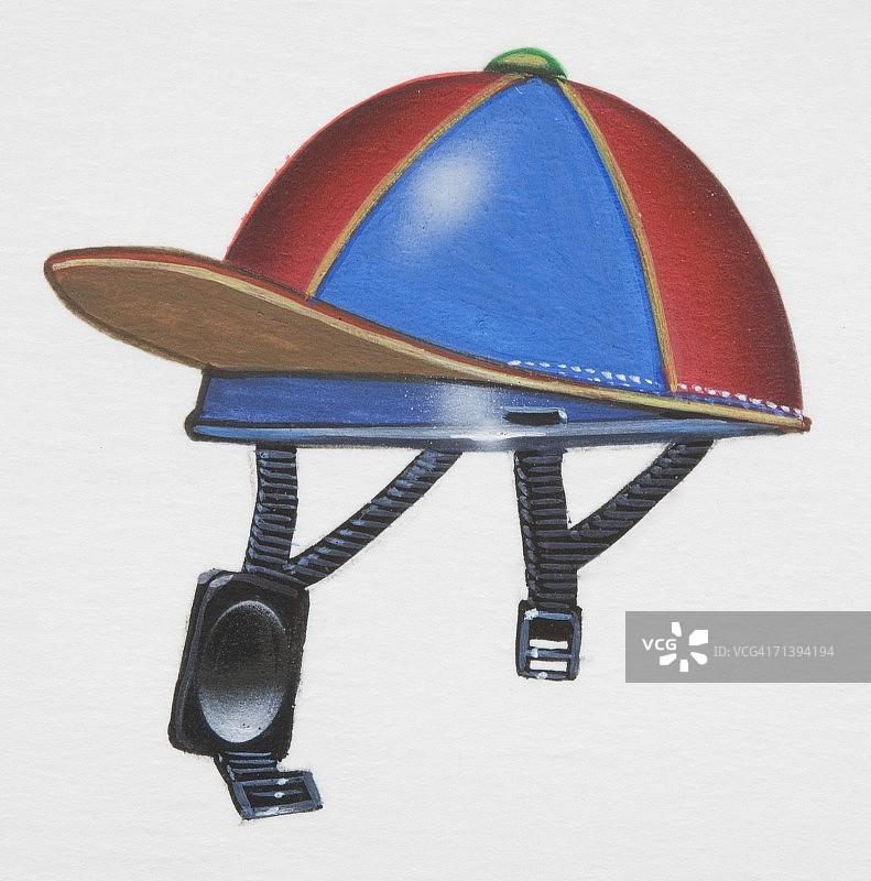 红蓝马术耐力帽图片素材