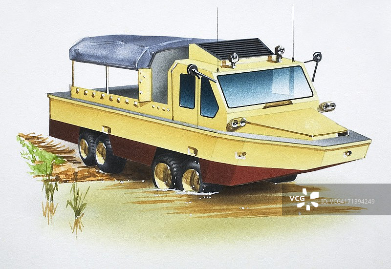 水陆两栖卡车侧视图图片素材