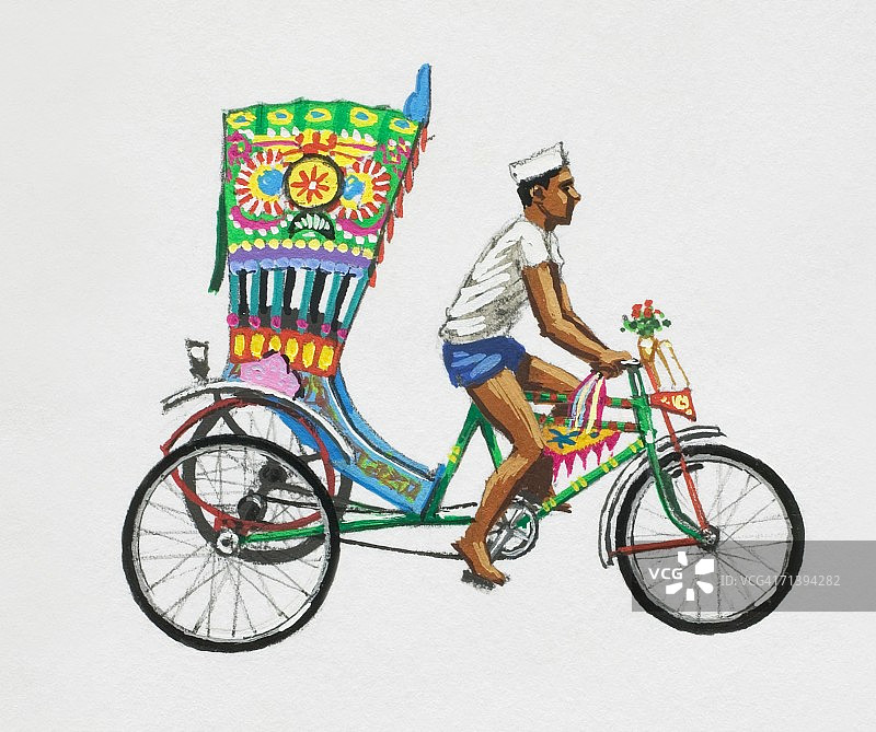 印度人力车图片素材