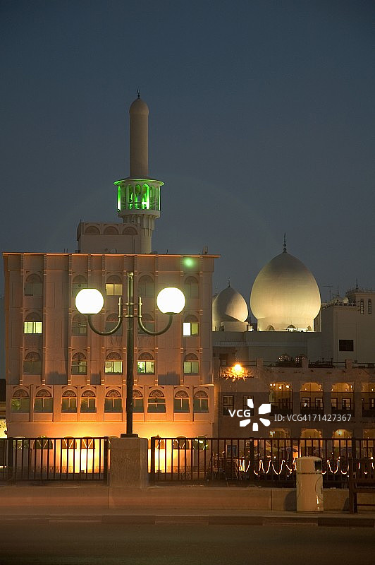夜晚清真寺风光图片素材