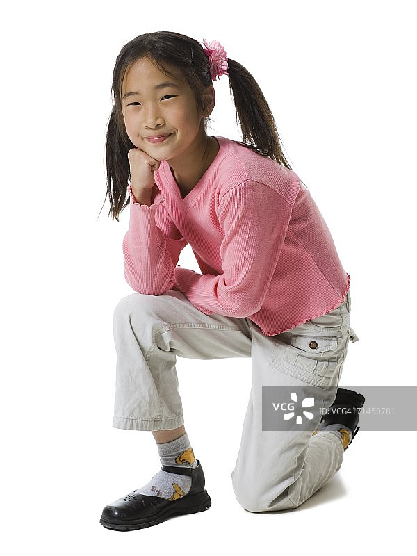 一个微笑的女孩的肖像图片素材