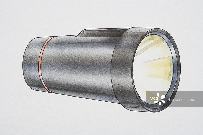 黑色手电筒侧视图图片素材