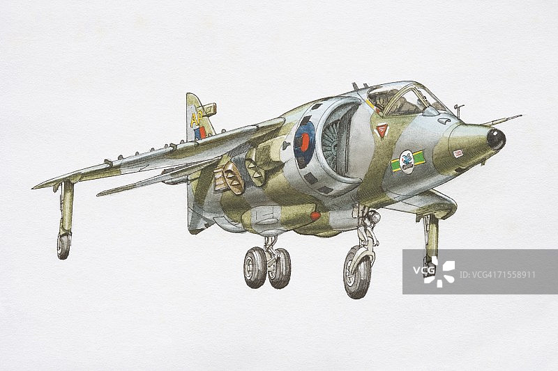 准备着陆的鹞式喷气机图片素材