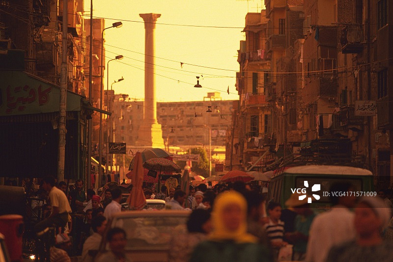 埃及庞贝柱仰视图片素材