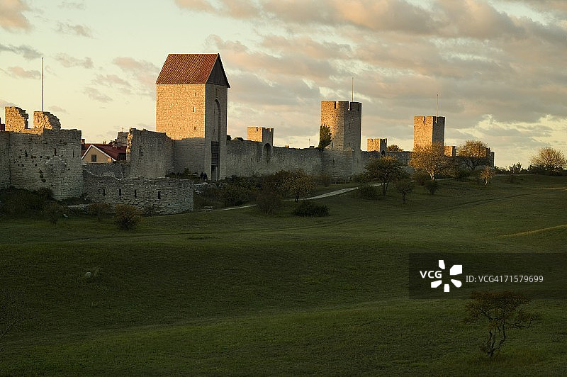 维斯比环城墙的景色图片素材