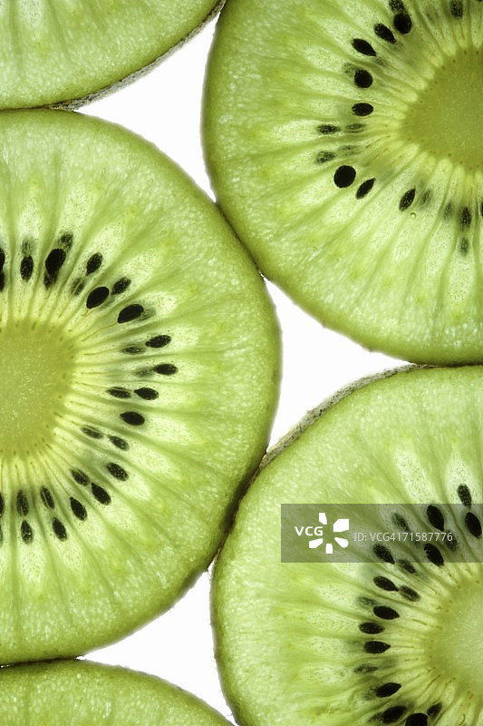猕猴桃（Actinidia deliciosa）切片的特写镜头图片素材