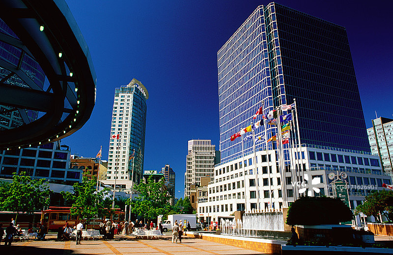加拿大温哥华加拿大广场外的广场图片素材