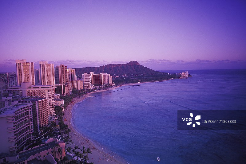 海滨建筑的高角度景观图片素材