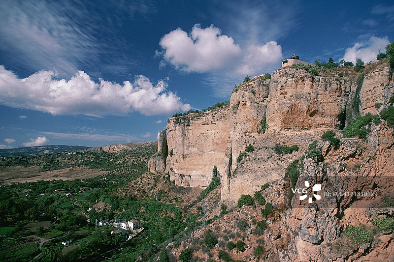 西班牙安达卢西亚龙达白色城市景观山景图片素材