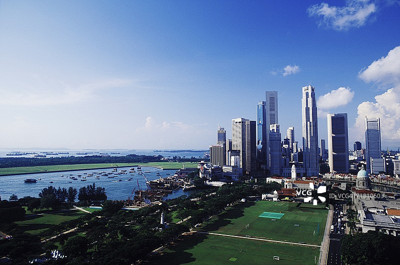 新加坡海港的建筑图片素材