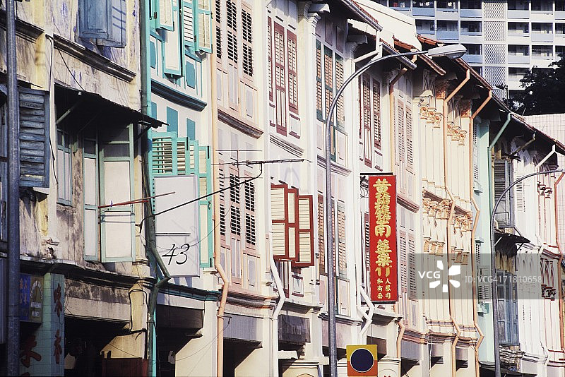 新加坡城市建筑仰视图片素材