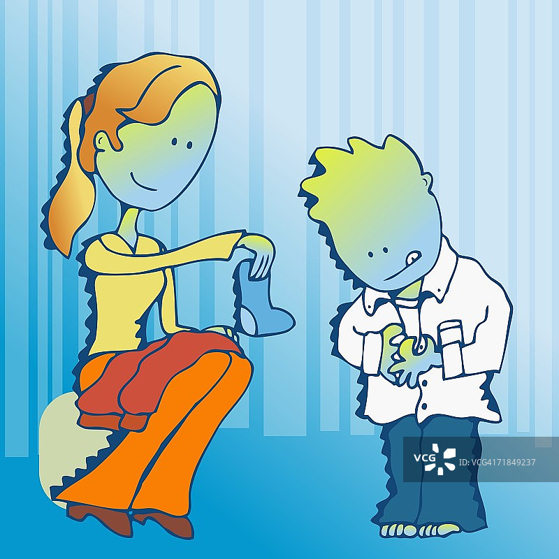 中年妇女责骂她的儿子图片素材