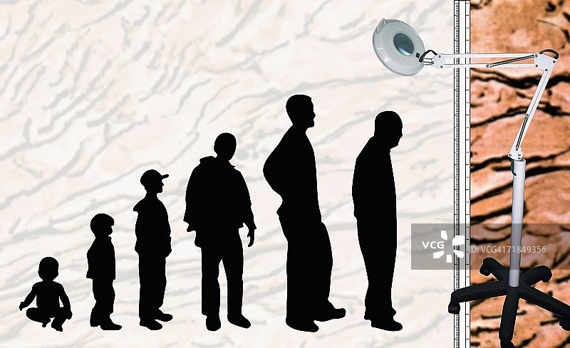 从出生到老年的人类生命周期剪影图片素材