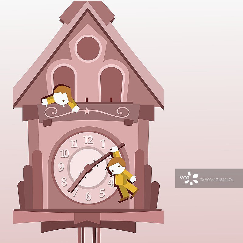 布谷鸟钟的特写镜头图片素材