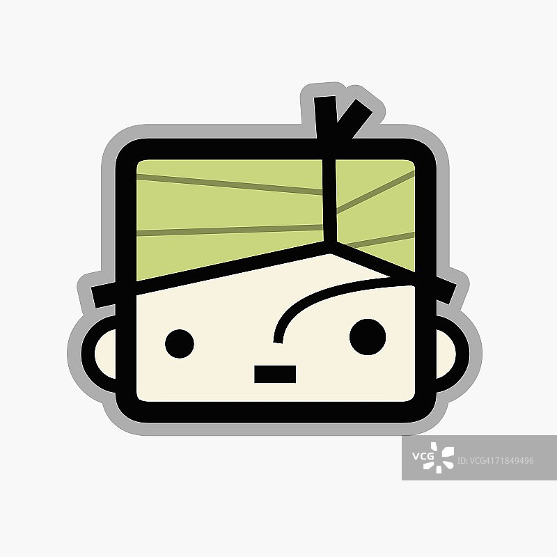 方形头像的人脸特写图片素材