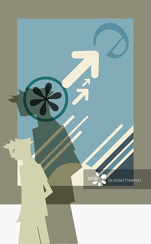 站在售票柜台前的人图片素材