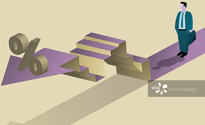 站在增长阶梯附近的商人图片素材