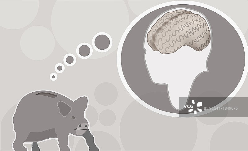 思考的猪特写图片素材