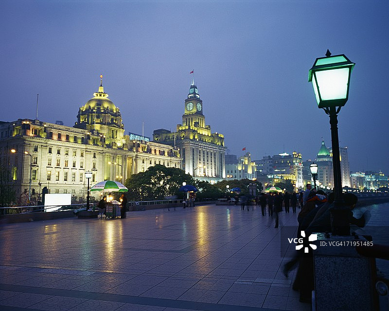 中国上海外滩夜景图片素材