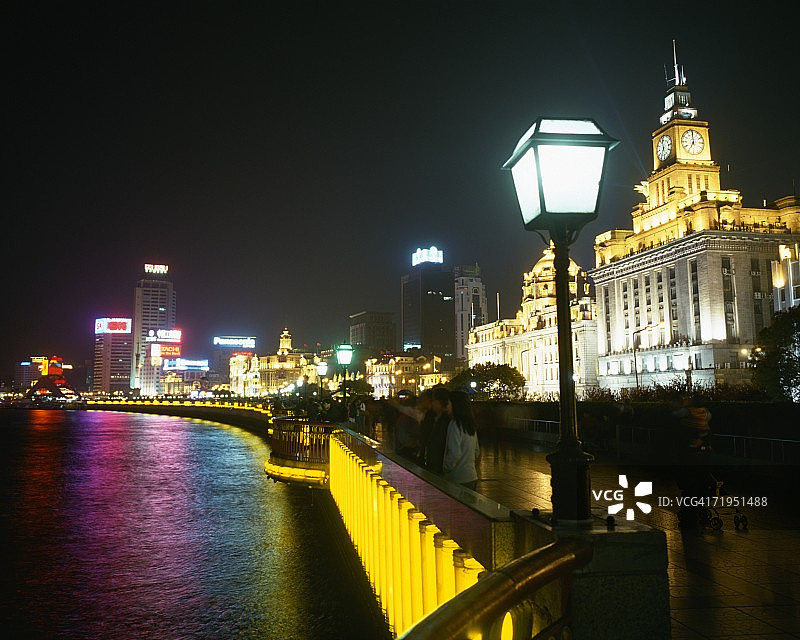 中国上海外滩夜景图片素材