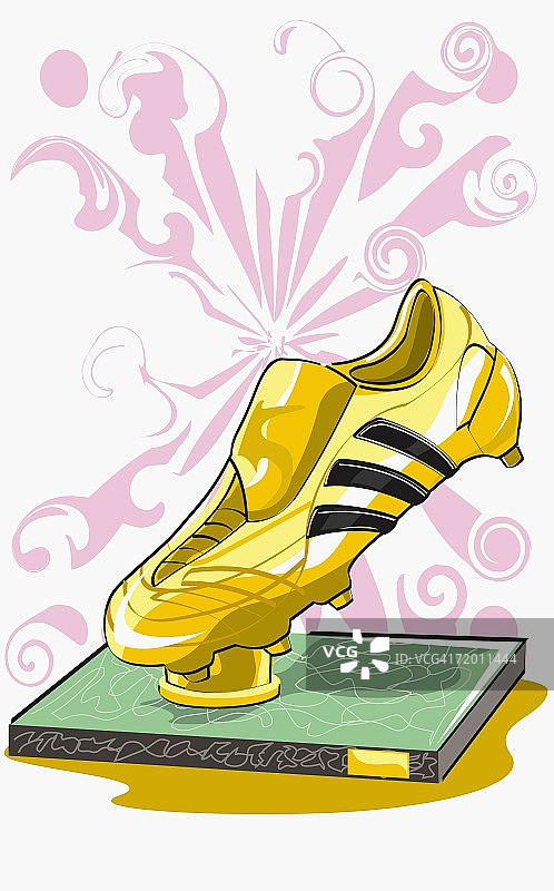 金色靴子特写图片素材
