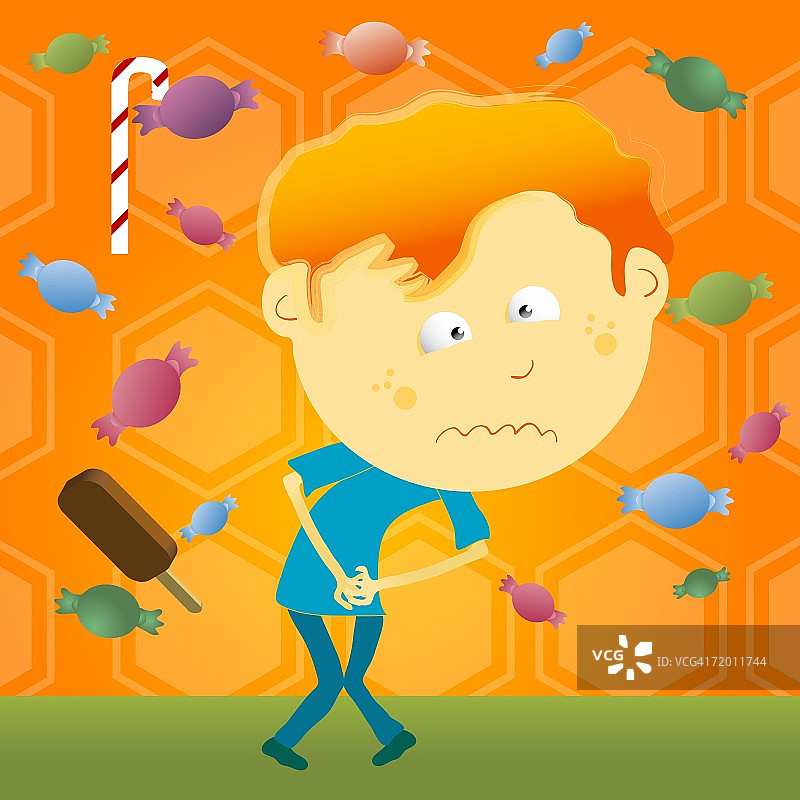 男孩和糖果特写镜头图片素材