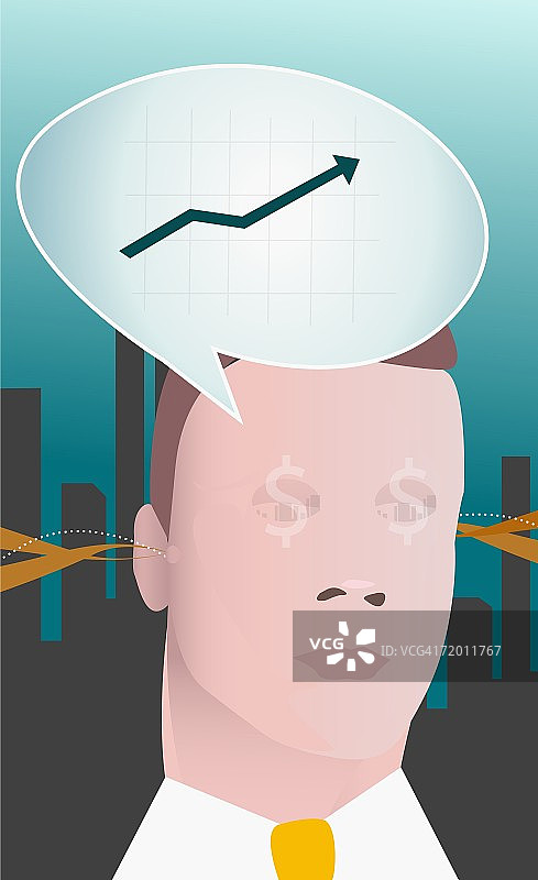 商务人士思考业务增长特写图片素材