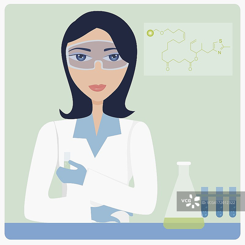 站在实验室的女技术员 портрет图片素材