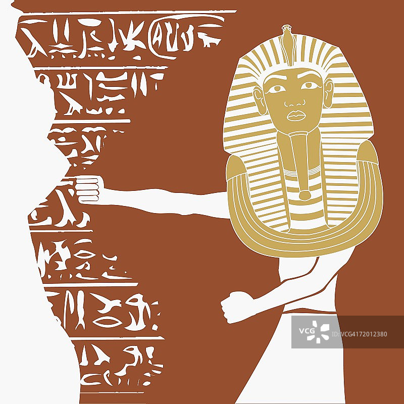 戴图坦卡蒙面具的人图片素材