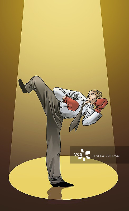 商人练习跆拳道图片素材