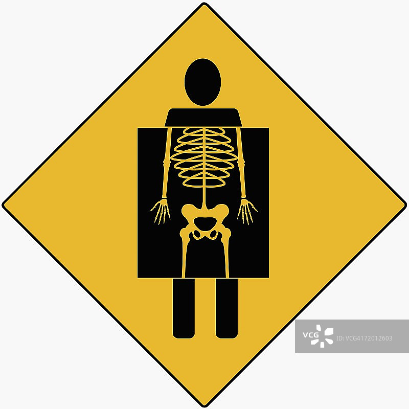 X光下的人体骨骼剪影图片素材