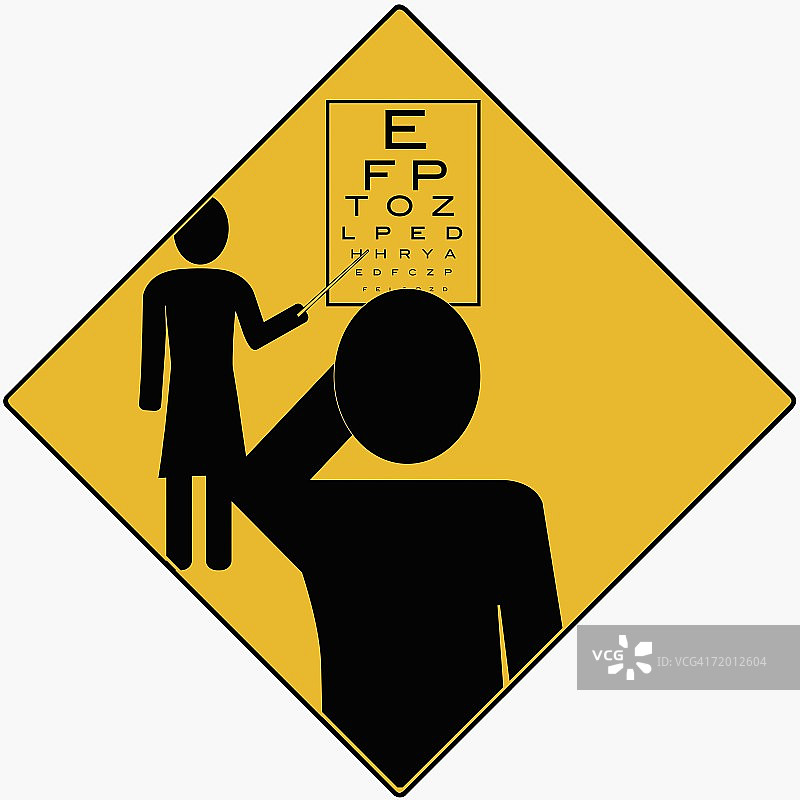 验光师指着视力表图片素材