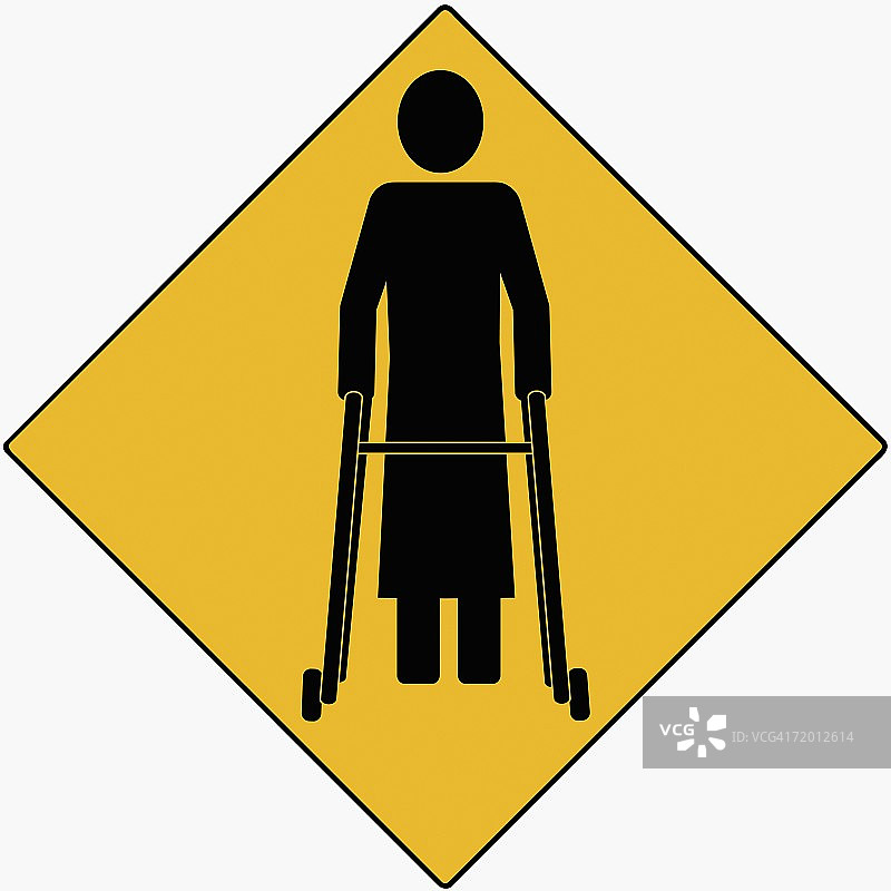 病人拄着助行器站立图片素材