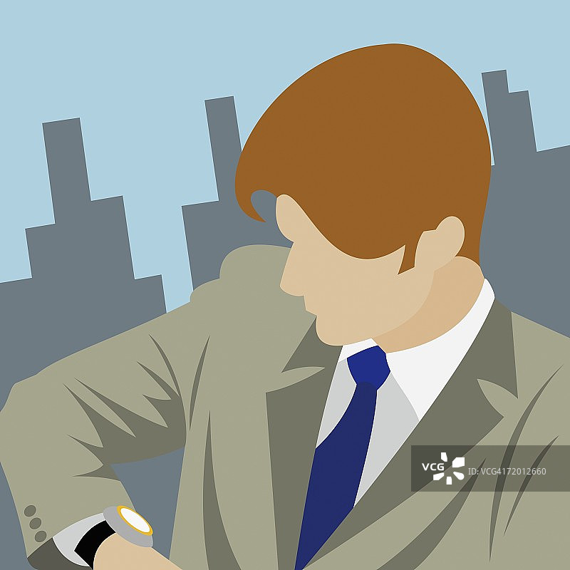 商务人士查看时间的特写镜头图片素材