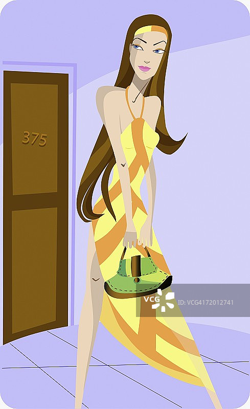 手提包的年轻女人图片素材