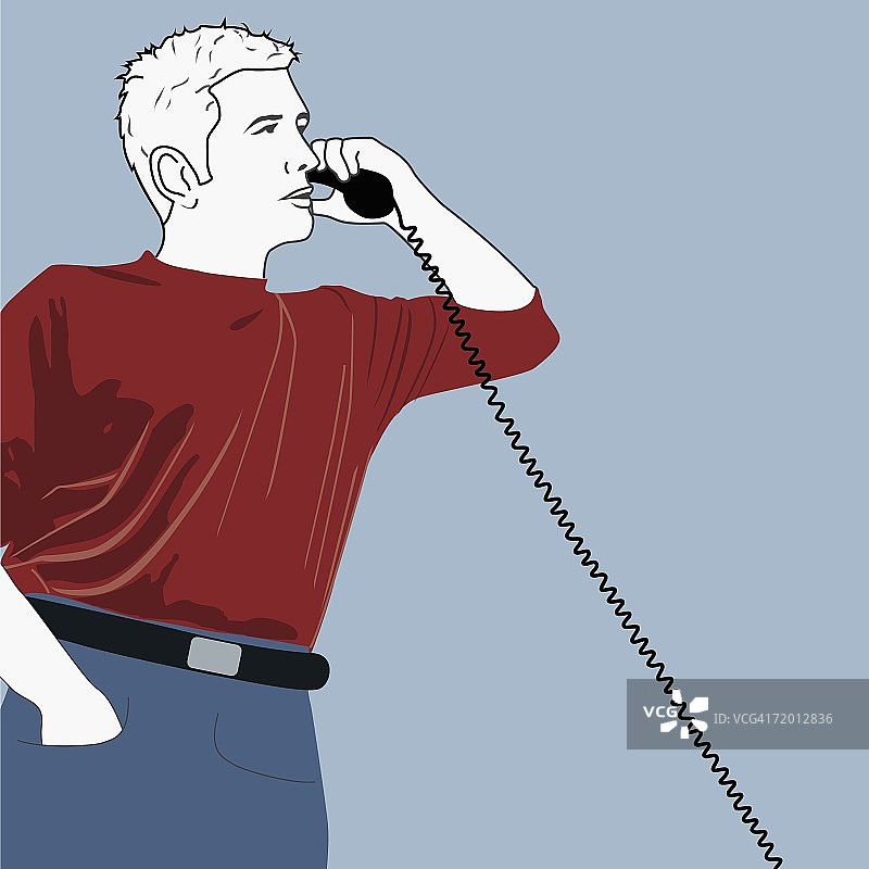 年轻男人打电话特写图片素材