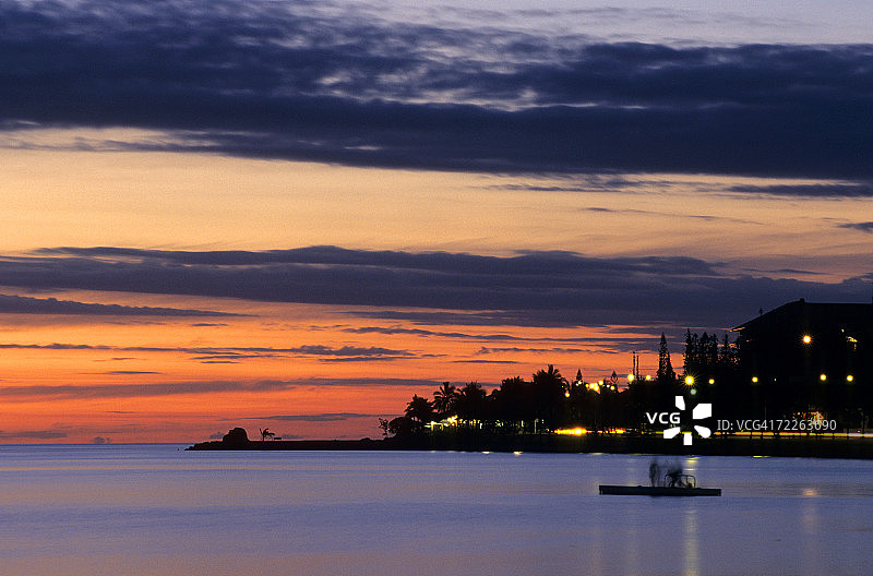 新喀里多尼亚努美阿Anse Vata的黎明图片素材