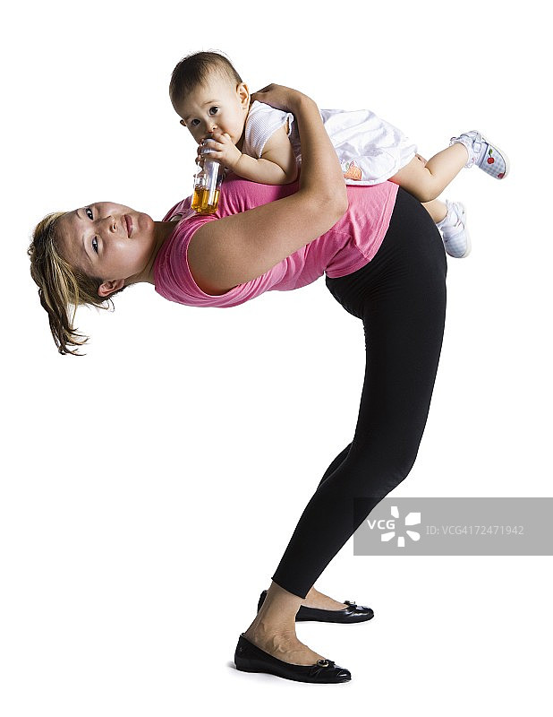 柔术演员母亲与小女儿图片素材