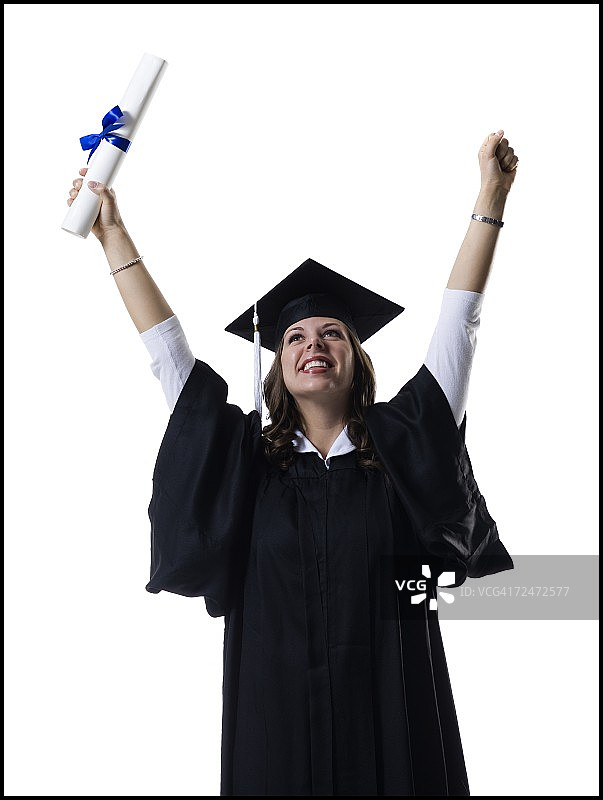 女大学生庆祝毕业图片素材