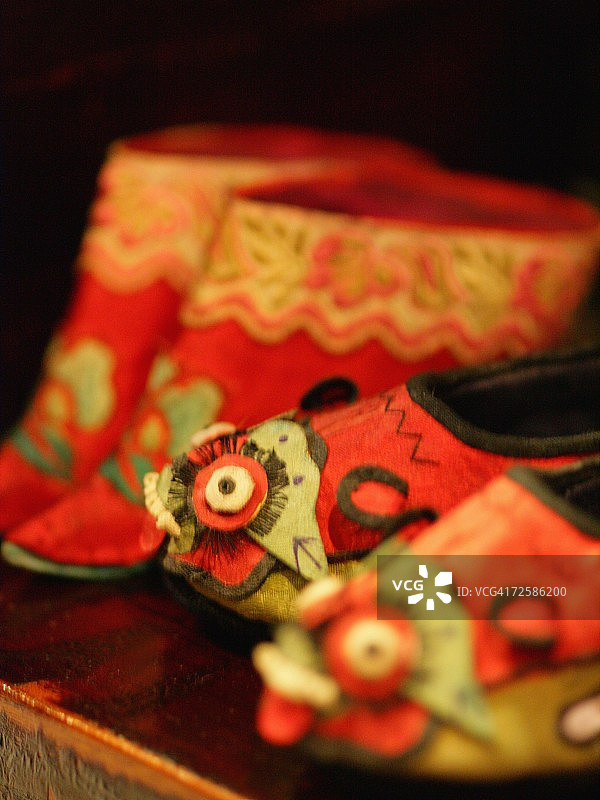 中国缠足鞋特写图片素材