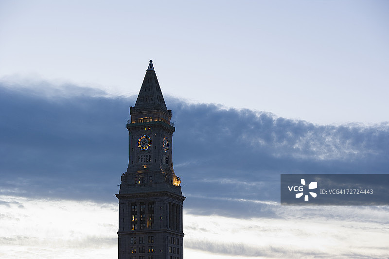 美国马萨诸塞州波士顿钟楼高处图片素材