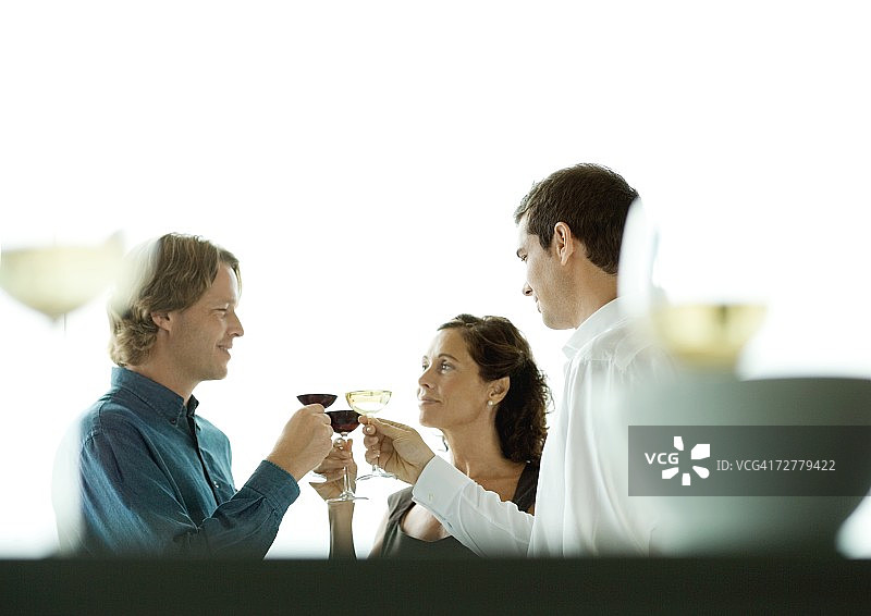 人们举杯红酒祝酒图片素材