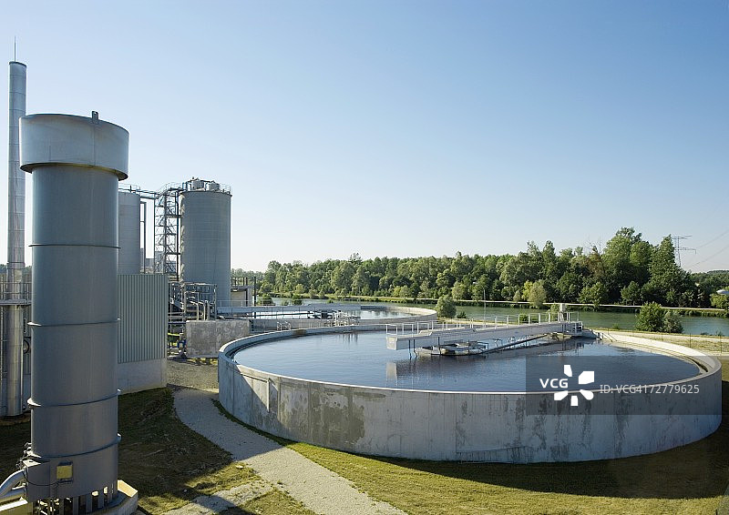 造纸厂水处理区图片素材