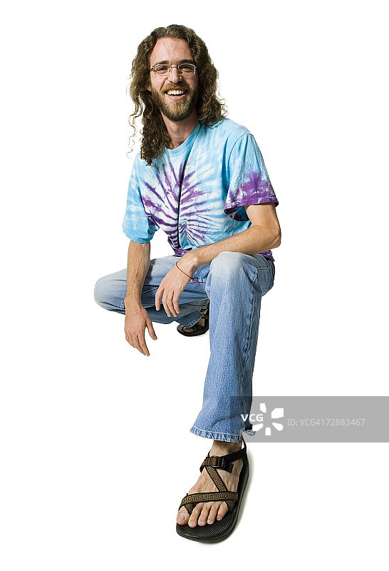 留着长发和胡须的男人图片素材