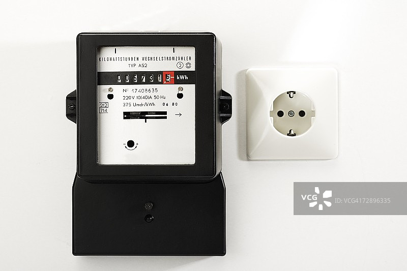 电表和插座特写图片素材