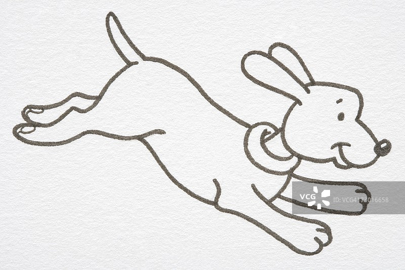 插画：微笑的狗向前跳跃图片素材