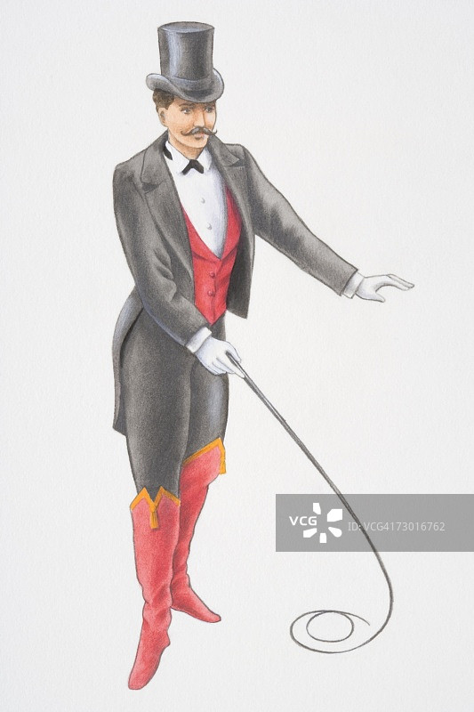 马戏团指挥员正面插画图片素材