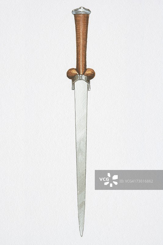 棕色剑柄短剑插画图片素材